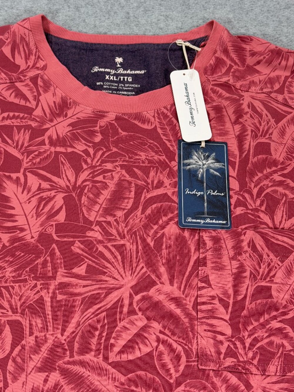 Tommy Bahama Mens Ben & Terry Twilight Palms Crew Sweatshirt Seashell XXL NWT
